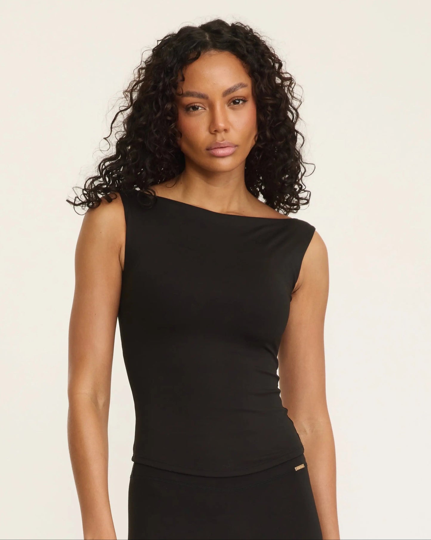 Karolina Boatneck Top - Black AMADAWEAR