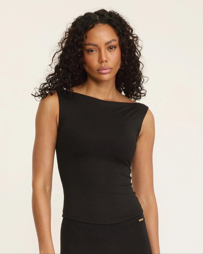 Karolina Boatneck Top - Black AMADAWEAR