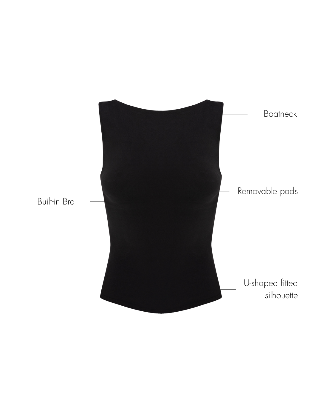 Karolina Boatneck Top - Black