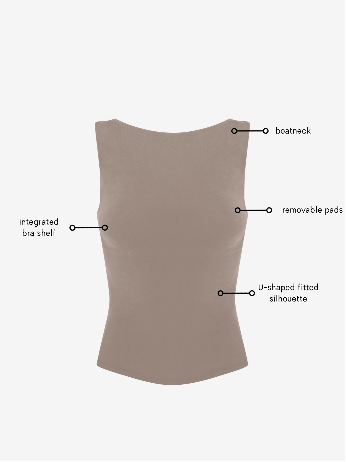 Karolina Boatneck Top - Nude AMADAWEAR