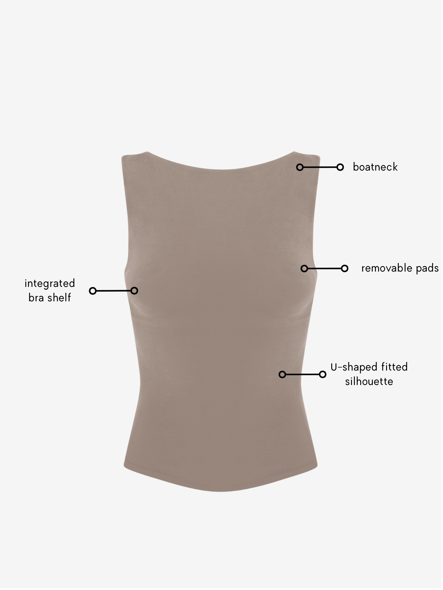 Karolina Boatneck Top - Nude AMADAWEAR