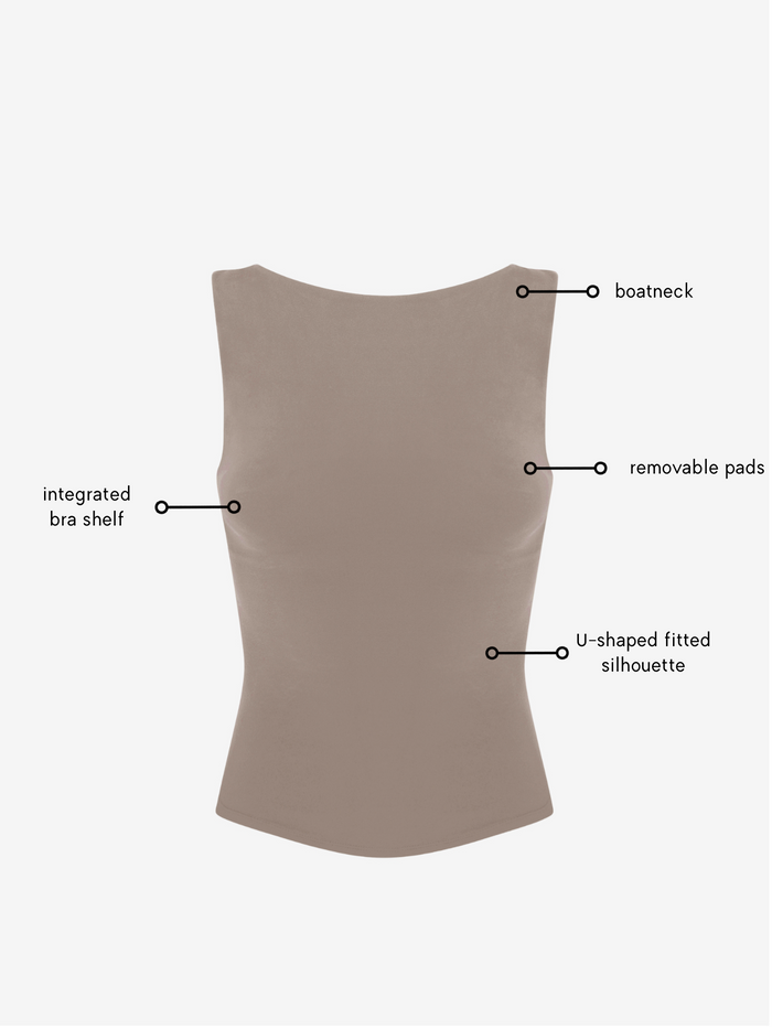 Karolina Boatneck Top - Nude AMADAWEAR
