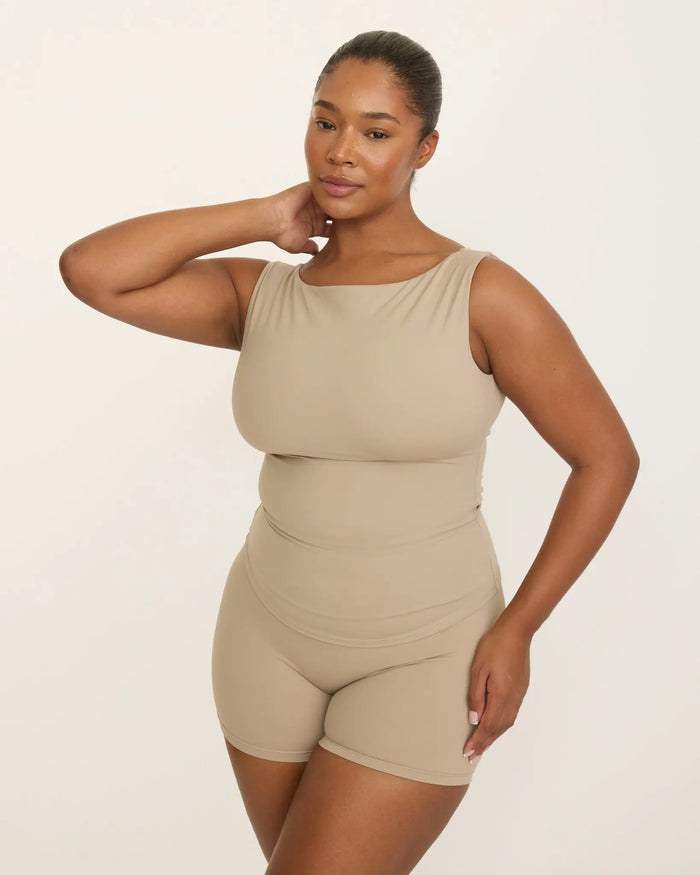 Karolina Boatneck Top - Nude AMADAWEAR