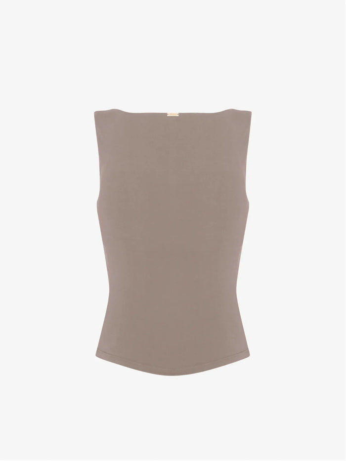 Karolina Boatneck Top - Nude AMADAWEAR