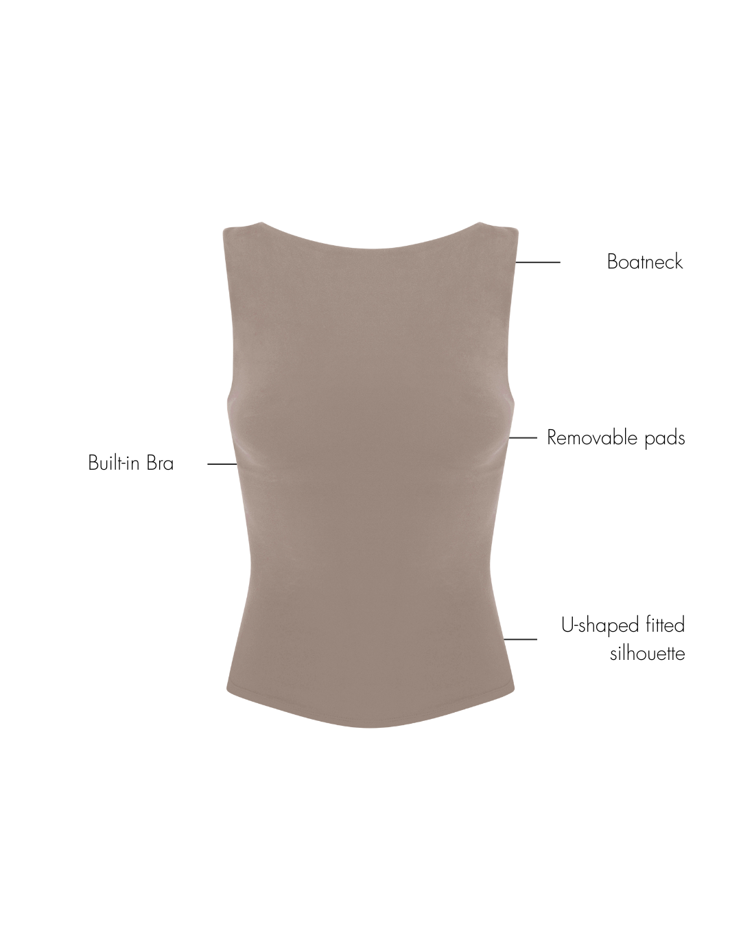 Karolina Boatneck Top - Nude