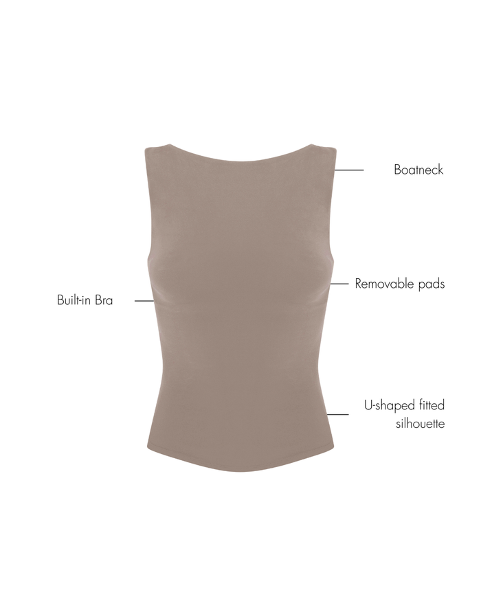 Karolina Boatneck Top - Nude