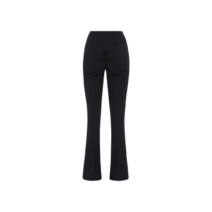 Lia Scrunched Flare Leggings - Black AMADAWEAR