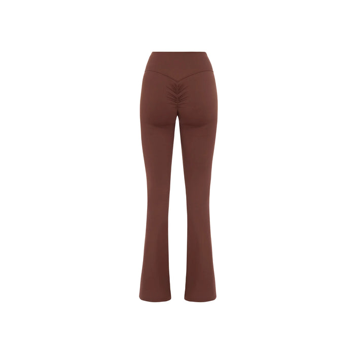 Lia Scrunched Flare Leggings - Choco AMADAWEAR