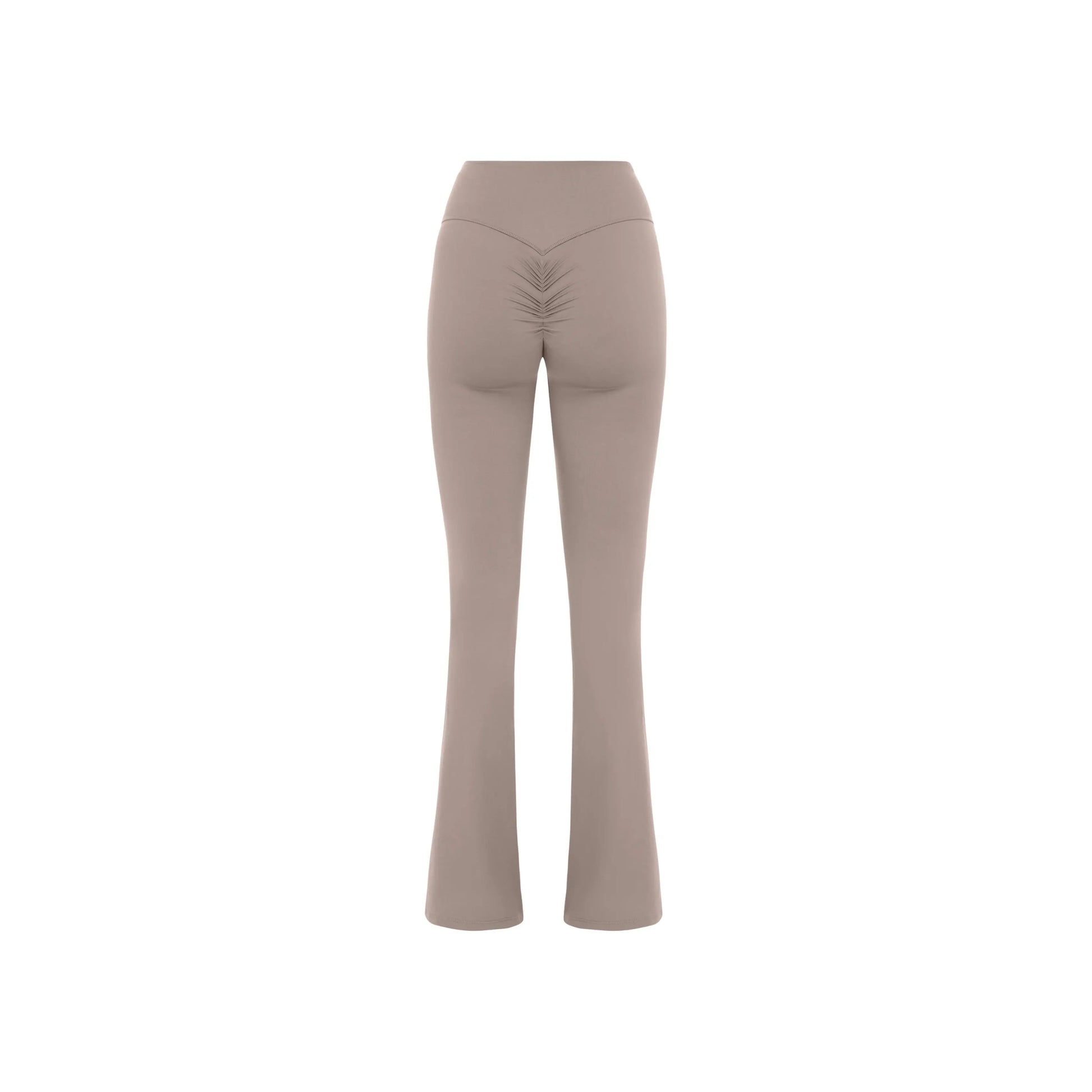 Lia Scrunched Flare Leggings - Nude AMADAWEAR