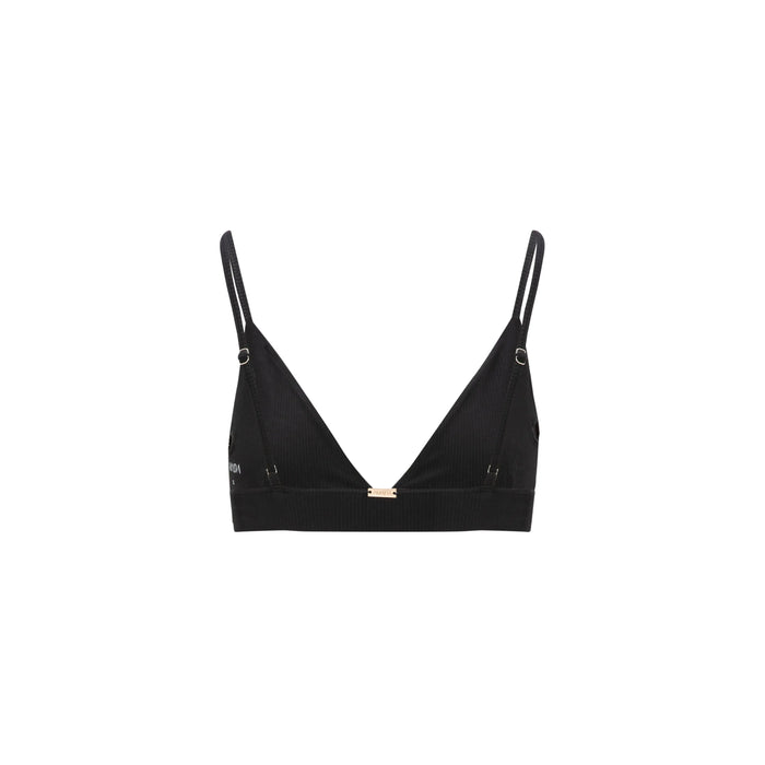 Lucia ribbed Bralette - Black AMADAWEAR