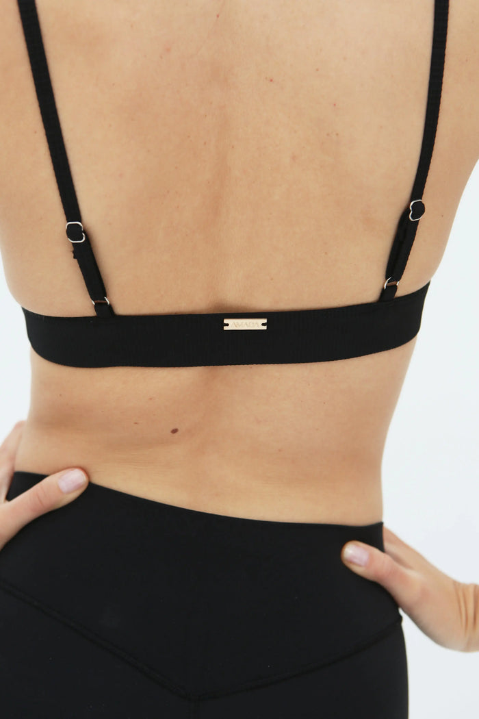 Lucia ribbed Bralette - Black AMADAWEAR