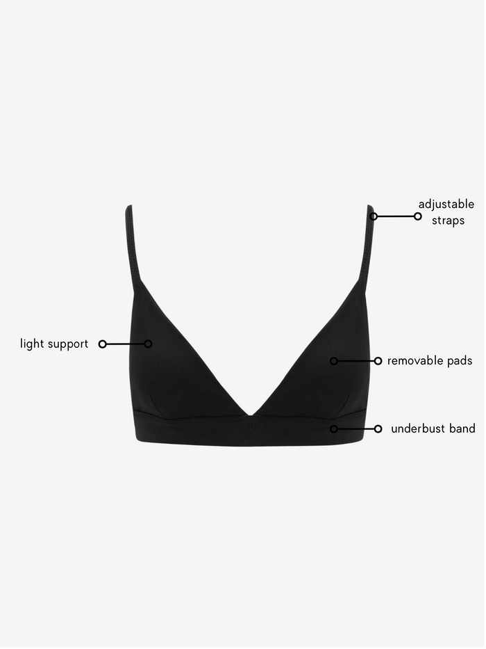 Lucia ribbed Bralette - Black AMADAWEAR