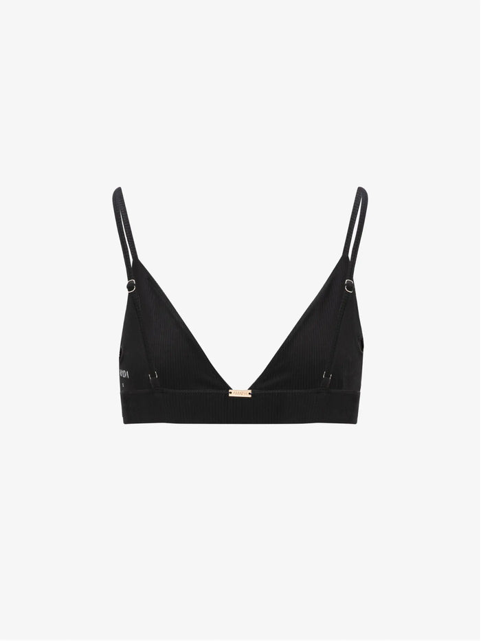 Lucia ribbed Bralette - Black AMADAWEAR