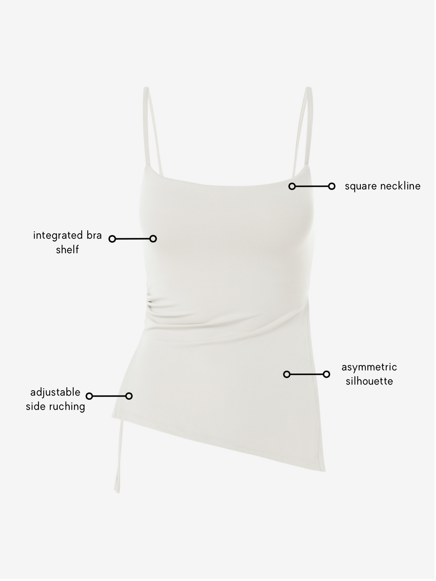 Mira Asymmetric Top - Ivory AMADAWEAR