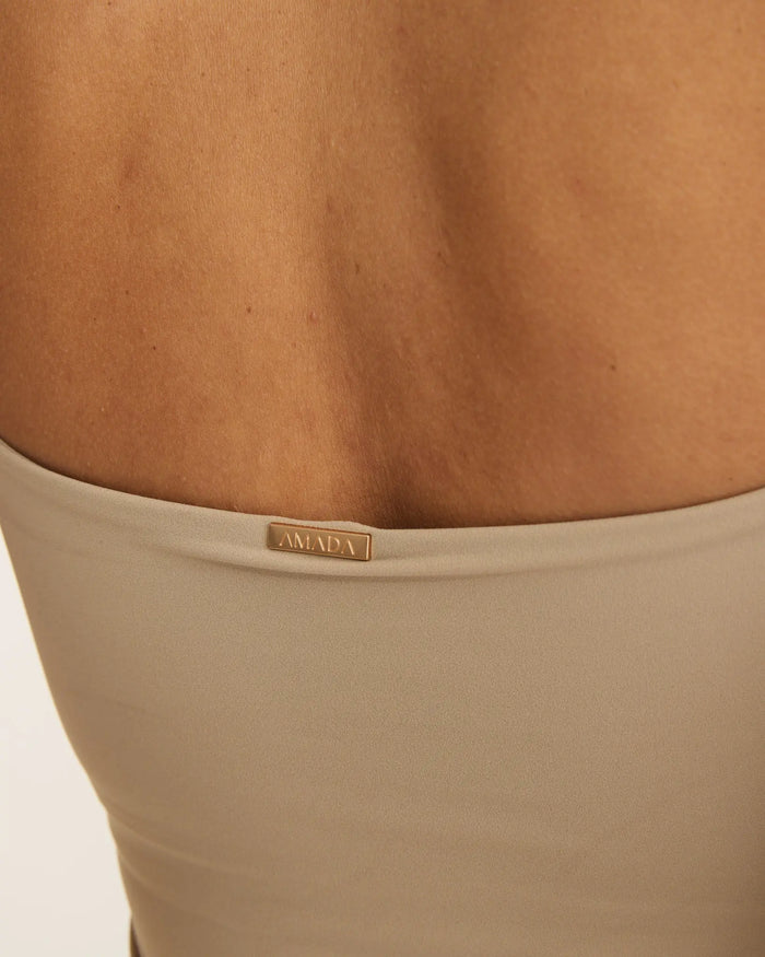 Mira Asymmetric Top - Nude AMADAWEAR