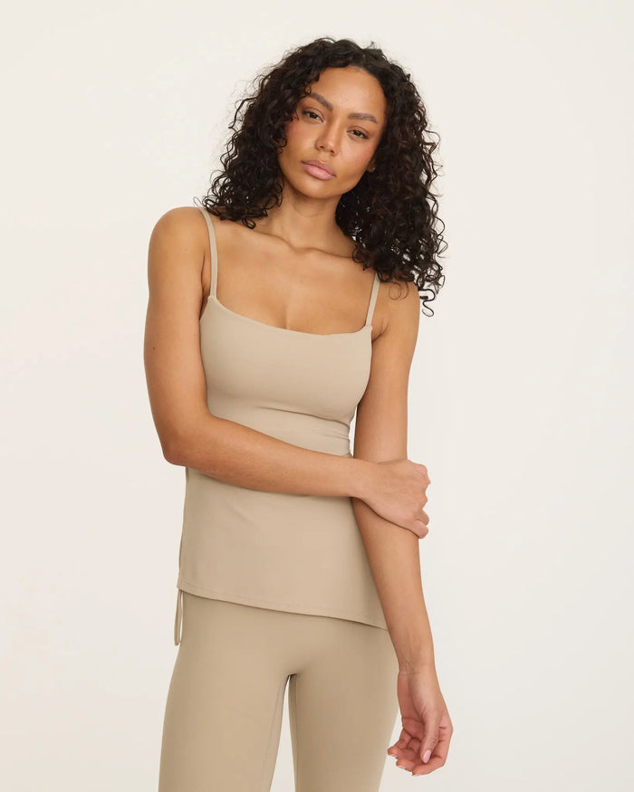 Mira Asymmetric Top - Nude AMADAWEAR