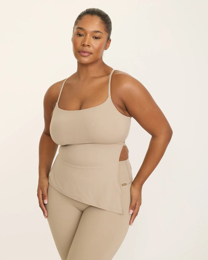 Mira Asymmetric Top - Nude AMADAWEAR