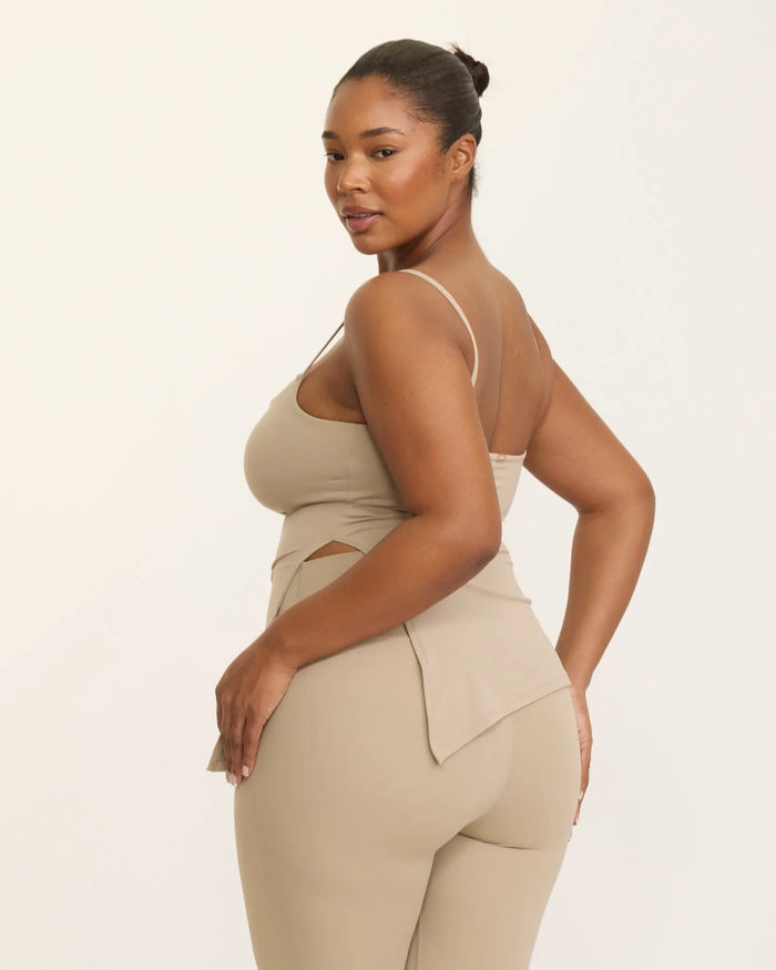 Mira Asymmetric Top - Nude AMADAWEAR
