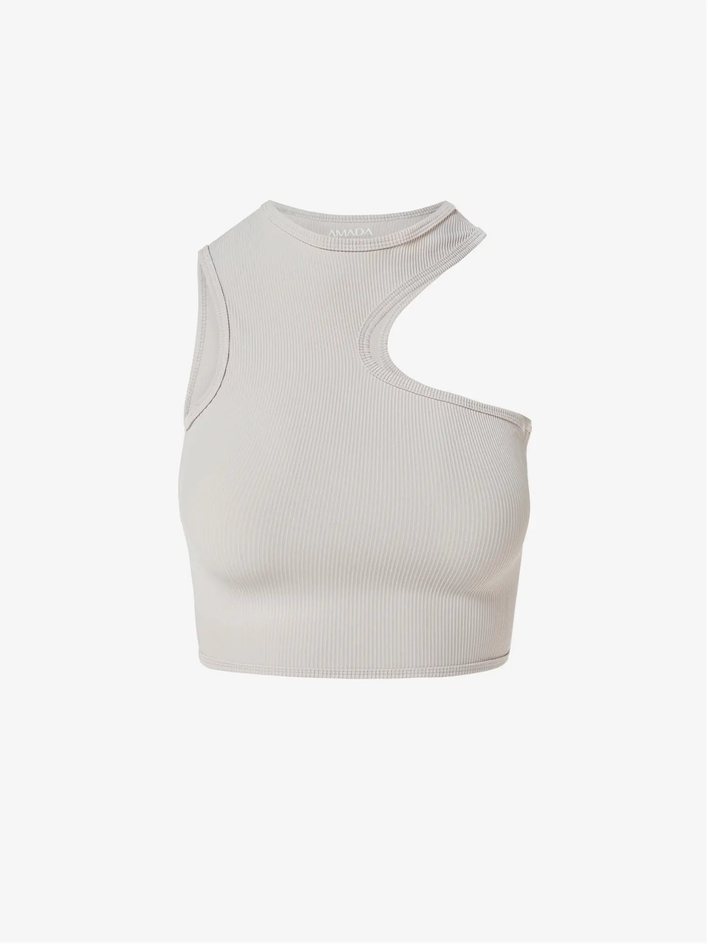 Nadja Asymmetric Crop Top - Cool Grey AMADAWEAR