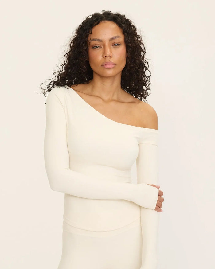 Sabrina Asymmetric Longsleeve - Ivory