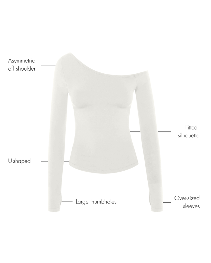 Sabrina Asymmetric Longsleeve - Ivory