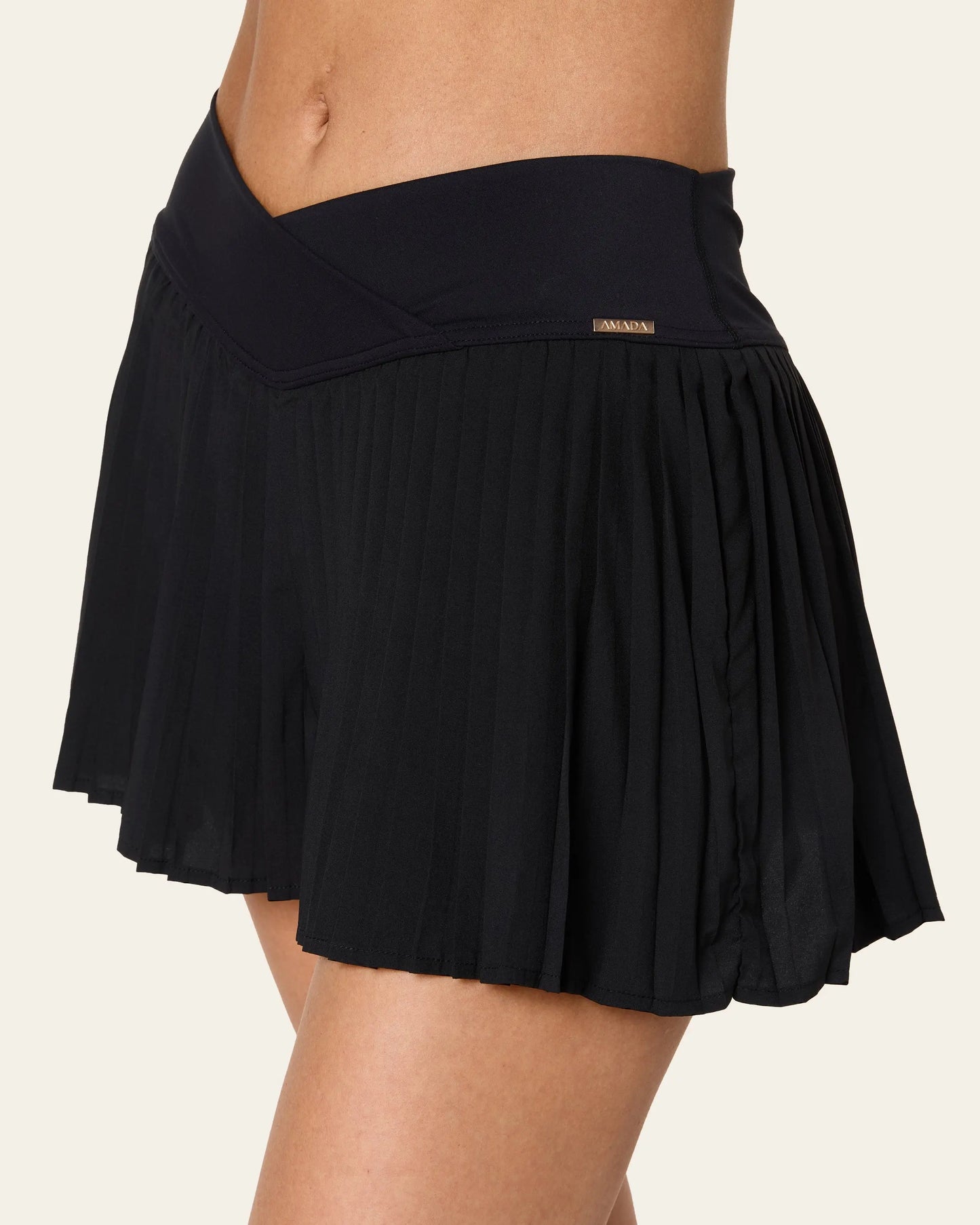 Serena Pleated Tennis Skirt - Black