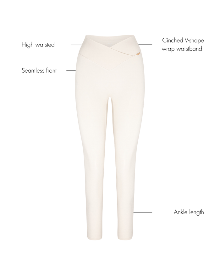 Tanya Wrap Waist Leggings - Ivory