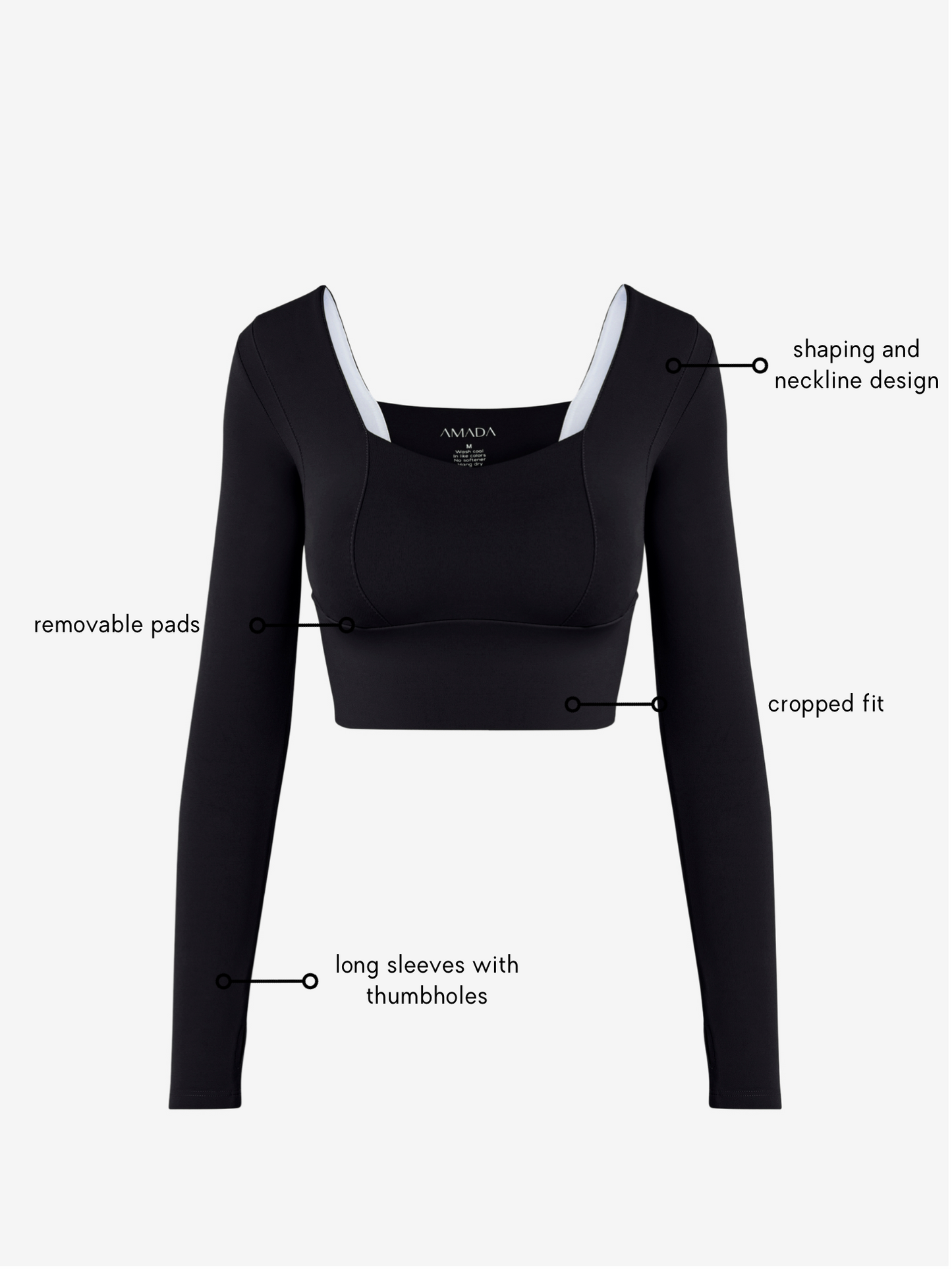 Uela Longsleeve Top - Black AMADAWEAR