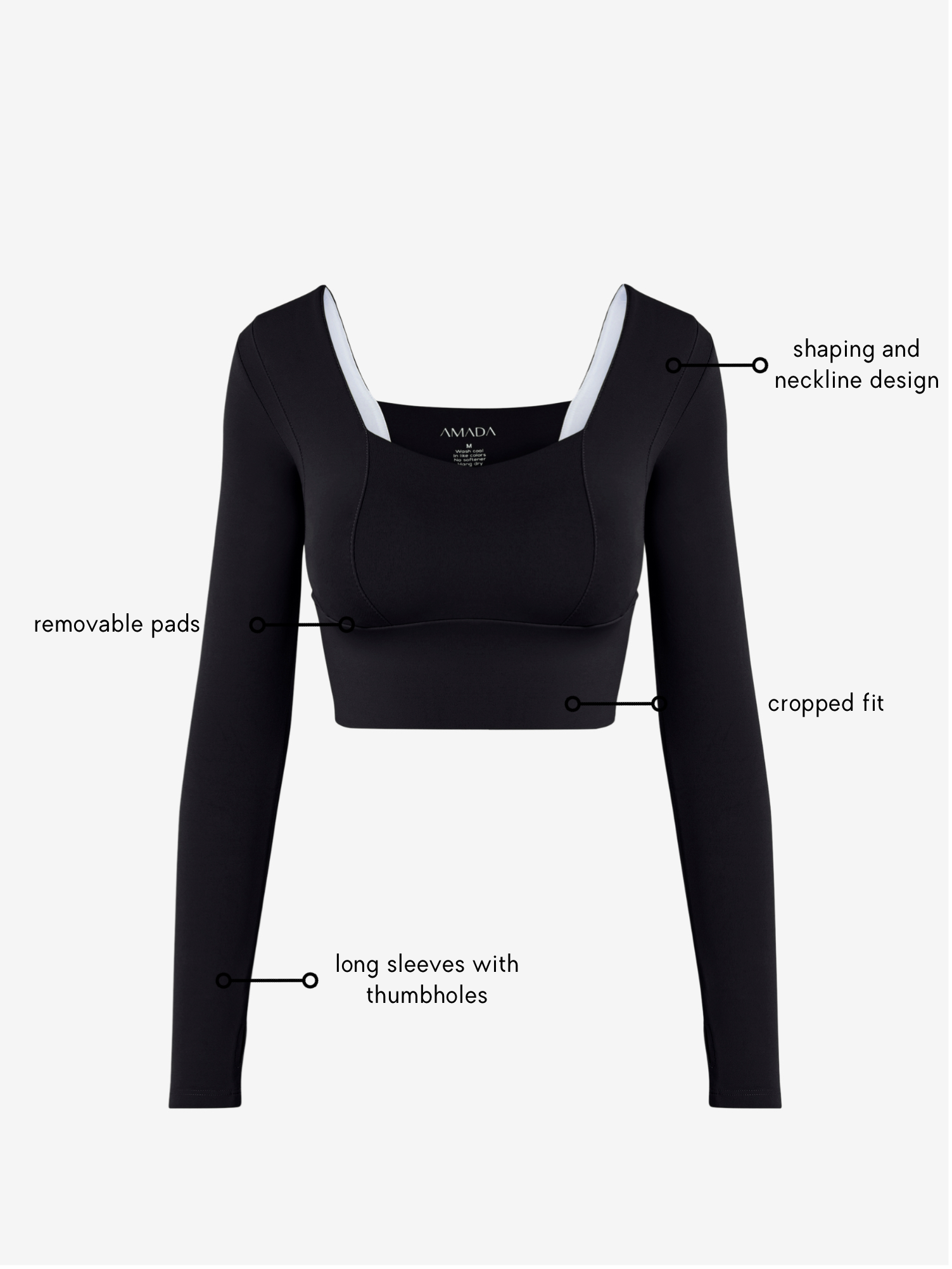 Uela Longsleeve Top - Black AMADAWEAR