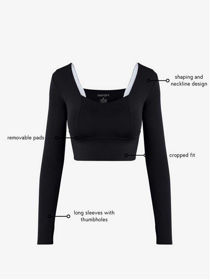 Uela Longsleeve Top - Black AMADAWEAR