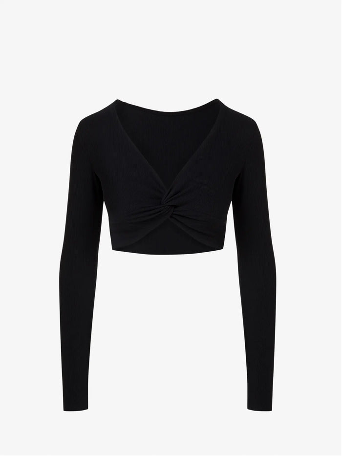 Yasmine Longsleeve Top - Black AMADAWEAR