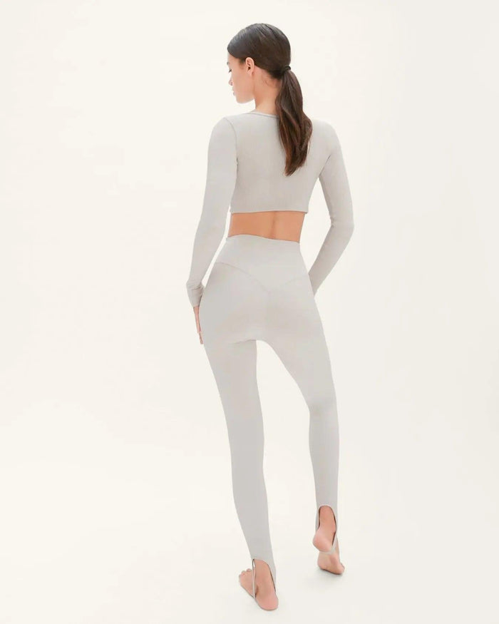 Yasmine Long Sleeve Top - Cool grey - Amadawear.ae